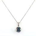 2.75 Ct AAA Quality Blue Diamond Solitaire Pendant, Great Shine - ZeeDiamonds