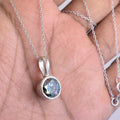 2.75 Ct AAA Quality Blue Diamond Solitaire Pendant, Great Shine - ZeeDiamonds