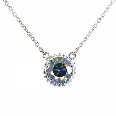 3.65 Ct Deep Blue Diamond Pendant with 0.35 Ct Accents, 100% Certified - ZeeDiamonds