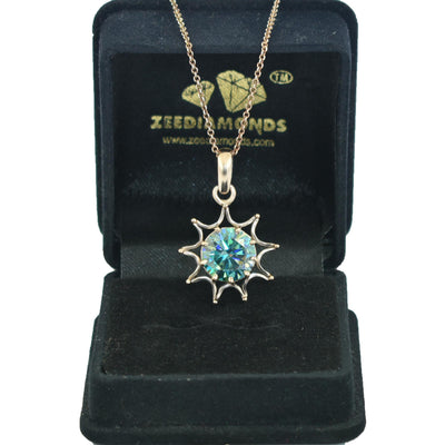 5.50 Ct Certified Blue Diamond Solitaire SUN DESIGn Pendant - ZeeDiamonds