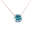 3.55 Ct AAA Quality Blue Diamond Solitaire Pendant, Ideal For Gift - ZeeDiamonds