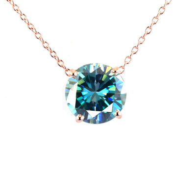 3.55 Ct AAA Quality Blue Diamond Solitaire Pendant, Ideal For Gift - ZeeDiamonds