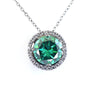 3.65 Ct Greenish Blue Diamond Pendant with Accents, 100% Certified - ZeeDiamonds