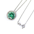 3.65 Ct Greenish Blue Diamond Pendant with Accents, 100% Certified - ZeeDiamonds