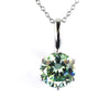 4.05 Ct Certified Aqua Blue Diamond Solitaire Pendant, Elegant Shine - ZeeDiamonds