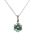 4.05 Ct Certified Aqua Blue Diamond Solitaire Pendant, Elegant Shine - ZeeDiamonds