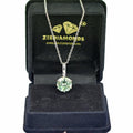 4.05 Ct Certified Aqua Blue Diamond Solitaire Pendant, Elegant Shine - ZeeDiamonds