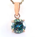 2.95 Ct AAA Certified Blue Diamond Solitaire Pendant in Prong Setting - ZeeDiamonds