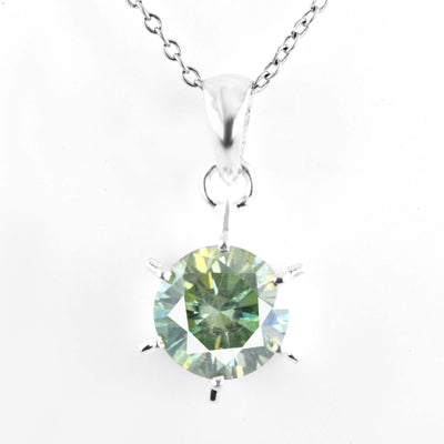 3.55 Ct Certified Aqua Blue Diamond Solitaire Pendant, Great Shine - ZeeDiamonds