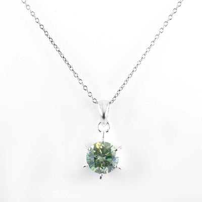 3.55 Ct Certified Aqua Blue Diamond Solitaire Pendant, Great Shine - ZeeDiamonds