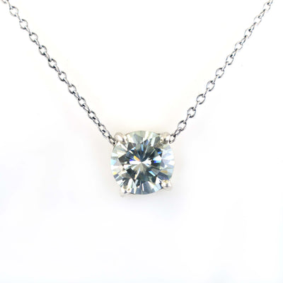 2.40 Ct Certified Off-White Diamond Pendant, Great Brilliance & Luster - ZeeDiamonds