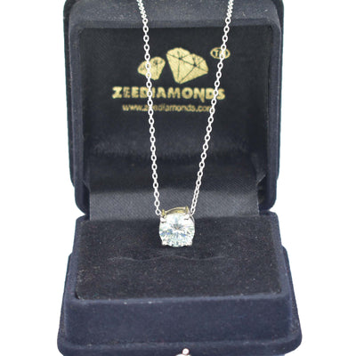 2.40 Ct Certified Off-White Diamond Pendant, Great Brilliance & Luster - ZeeDiamonds
