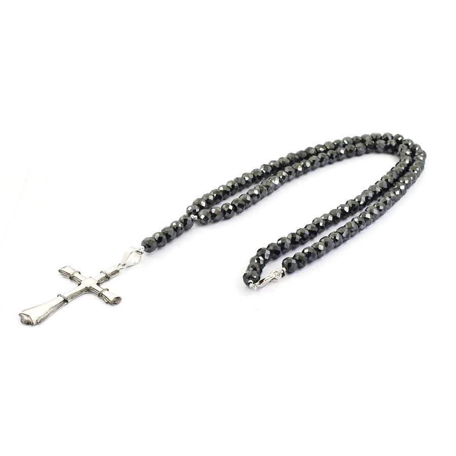 Certified 6 mm Round Black Diamond Beaded Necklace - Great Shine & Luster!  16 to 28 options.