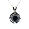 AAA Certified Round Cut Black Diamond Pendant with Accents - ZeeDiamonds