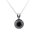 AAA Certified Round Cut Black Diamond Pendant with Accents - ZeeDiamonds