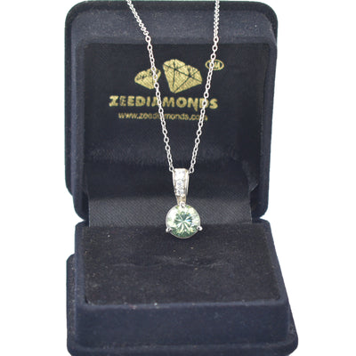 2.5 Certified Gorgeous Blue Diamond Pendant with Diamond Accents - ZeeDiamonds