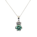 4 Certified Gorgeous Blue Diamond Owl Pendant with Diamond Accents - ZeeDiamonds