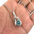 3.8 Ct AAA Certified Blue Diamond Solitaire Pendant, Great Sparkle - ZeeDiamonds