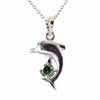 0.5 Carats Blue Diamond Solitaire, Dolphin Shape Pendant In 925 Silver - ZeeDiamonds