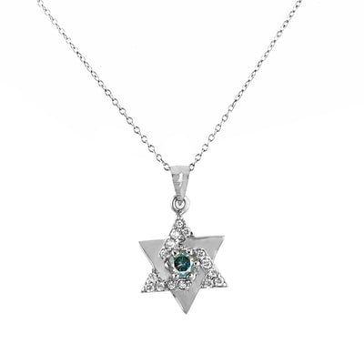 Gorgeous Blue Diamond Star Pendant-Unique design-Great Luster! Certified. - ZeeDiamonds