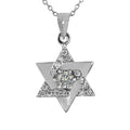 Star Shape Diamond Pendant With Topaz Accents - ZeeDiamonds