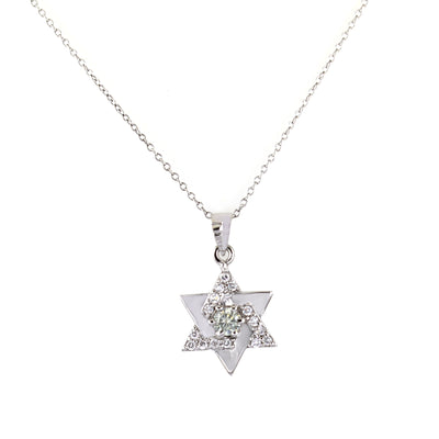 Star Shape Diamond Pendant With Topaz Accents - ZeeDiamonds