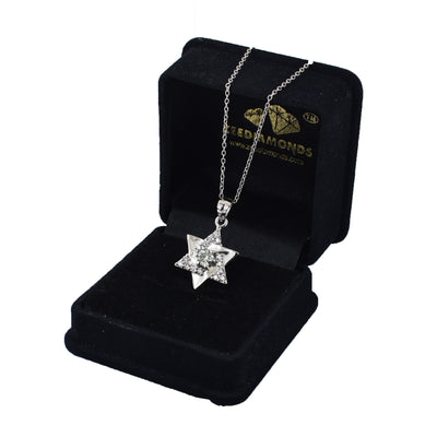 Star Shape Diamond Pendant With Topaz Accents - ZeeDiamonds