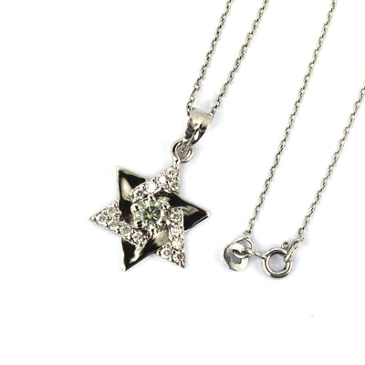 Star Shape Diamond Pendant With Topaz Accents - ZeeDiamonds