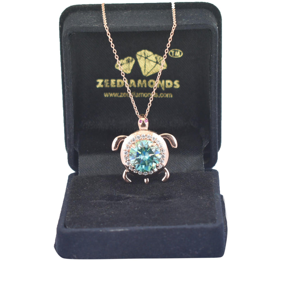4.5 Certified Gorgeous Blue Diamond Unisex Tortoise Pendant-Designer collection. - ZeeDiamonds