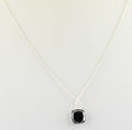 2.45 Ct AAA Certified Black Diamond Pendant Chain Necklace, Cushion Shape - ZeeDiamonds