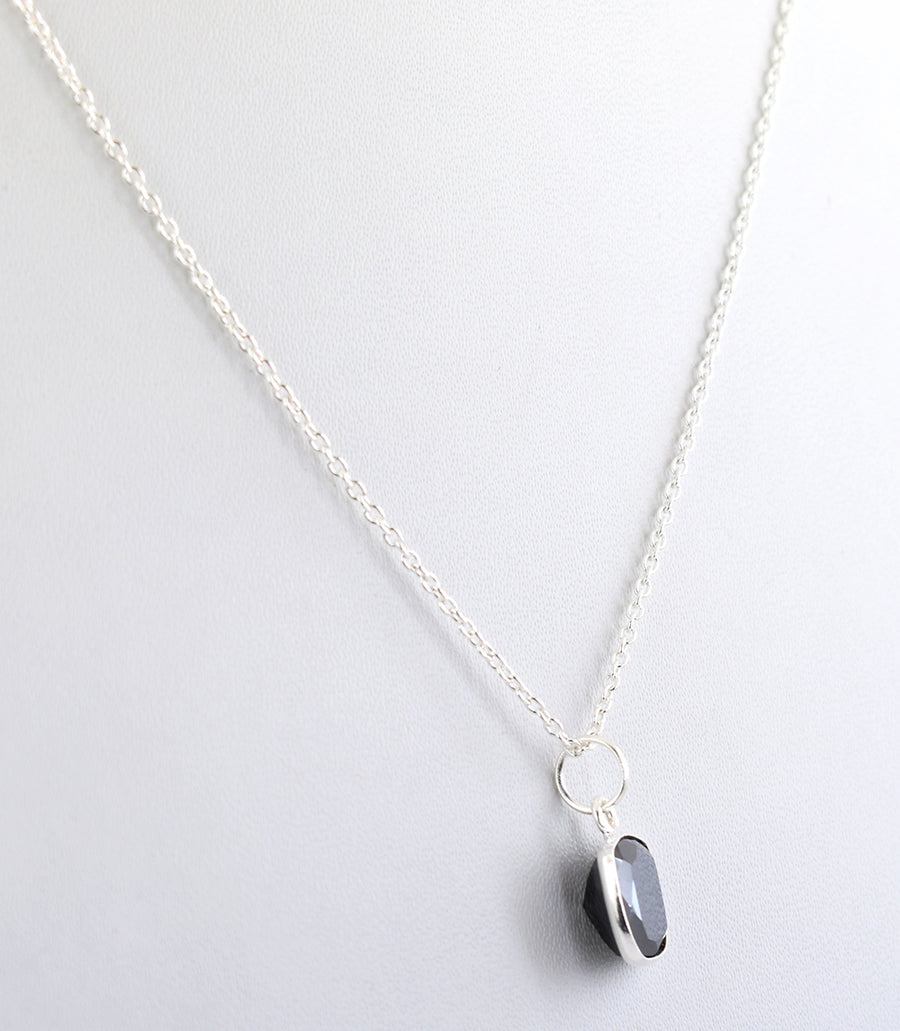 2.45 Ct AAA Certified Black Diamond Pendant Chain Necklace, Cushion Shape - ZeeDiamonds