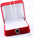 2.45 Ct AAA Certified Black Diamond Pendant Chain Necklace, Cushion Shape - ZeeDiamonds