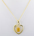 4.5 Cts Pukhraj Gemstone Heart Shape Pendant in Panchdhatu, Astrological Pendant - ZeeDiamonds