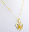 4.5 Cts Pukhraj Gemstone Heart Shape Pendant in Panchdhatu, Astrological Pendant - ZeeDiamonds