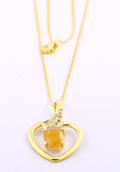 4.5 Cts Pukhraj Gemstone Heart Shape Pendant in Panchdhatu, Astrological Pendant - ZeeDiamonds