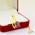 6.79 Cts Ruby Gemstone Oval Shape Pendant in Panchdhatu, Astrological Pendant - ZeeDiamonds