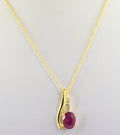 6.79 Cts Ruby Gemstone Oval Shape Pendant in Panchdhatu, Astrological Pendant - ZeeDiamonds