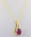 6.79 Cts Ruby Gemstone Oval Shape Pendant in Panchdhatu, Astrological Pendant - ZeeDiamonds