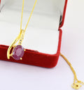 6.79 Cts Ruby Gemstone Oval Shape Pendant in Panchdhatu, Astrological Pendant - ZeeDiamonds