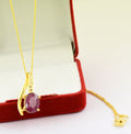 6.79 Cts Ruby Gemstone Oval Shape Pendant in Panchdhatu, Astrological Pendant - ZeeDiamonds