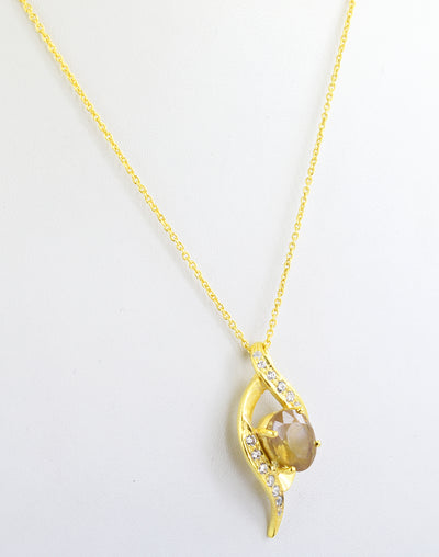 5.2 Cts Pukhraj Gemstone Oval Shape Pendant in Panchdhatu, Astrological Pendant - ZeeDiamonds