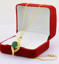 3.3 Cts Certified Emerald Gemstone Pendant in Panchdhatu, Astrological Pendant - ZeeDiamonds