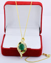 3.3 Cts Certified Emerald Gemstone Pendant in Panchdhatu, Astrological Pendant - ZeeDiamonds