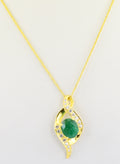 3.3 Cts Certified Emerald Gemstone Pendant in Panchdhatu, Astrological Pendant - ZeeDiamonds