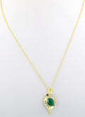 3.3 Cts Certified Emerald Gemstone Pendant in Panchdhatu, Astrological Pendant - ZeeDiamonds