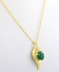 3.3 Cts Certified Emerald Gemstone Pendant in Panchdhatu, Astrological Pendant - ZeeDiamonds