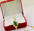 3.3 Cts Certified Emerald Gemstone Pendant in Panchdhatu, Astrological Pendant - ZeeDiamonds