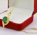 3.3 Cts Certified Emerald Gemstone Pendant in Panchdhatu, Astrological Pendant - ZeeDiamonds