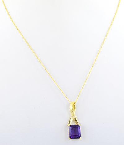 5.8 Cts Certified Amethyst Gemstone Pendant in Panchdhatu, Astrological Pendant - ZeeDiamonds