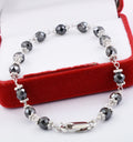 Certified 4mm Black Diamond Bracelet In Silver Wire - Birthday Gift, Mothers Day - ZeeDiamonds